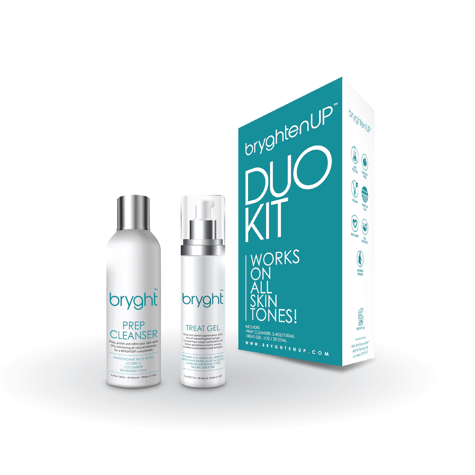 The Bryght Duo Kit, containing Prep Cleanser and Treat Gel